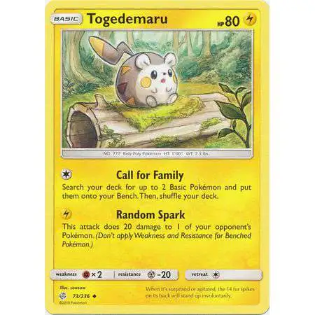 Pokemon Trading Card Game Sun & Moon Cosmic Eclipse Uncommon Togedemaru #73