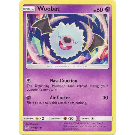 Pokemon Trading Card Game Sun & Moon Cosmic Eclipse Common Woobat #87