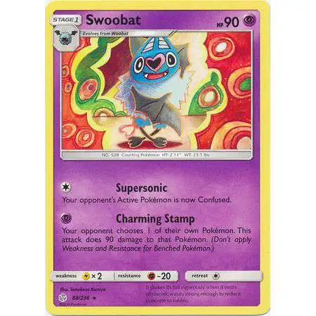 Pokemon Trading Card Game Sun & Moon Cosmic Eclipse Rare Swoobat #88