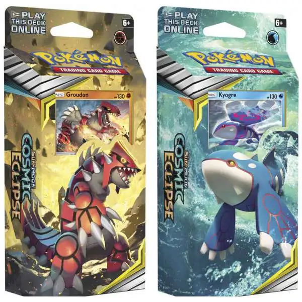 Pokemon Sun & Moon Cosmic Eclipse Unseen Depths & Towering Heights Set of Both Theme Decks [Groudon & Kyogre]