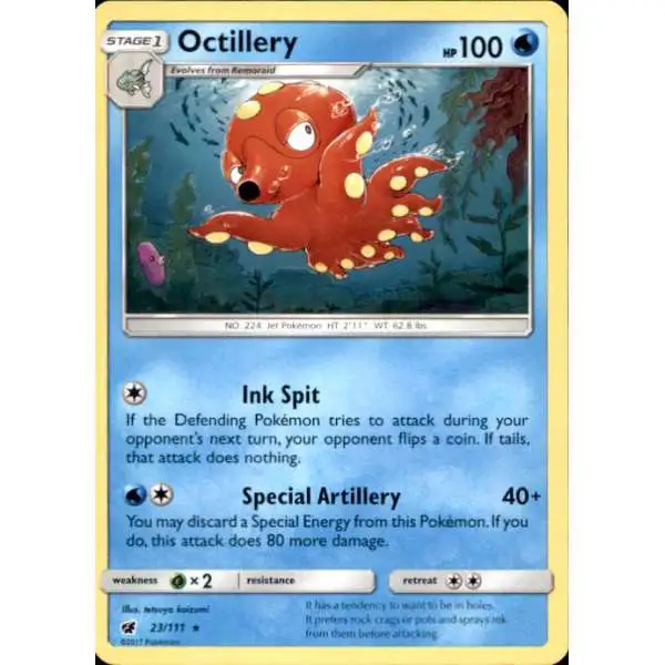 Pokemon Sun & Moon Crimson Invasion Rare Octillery #23