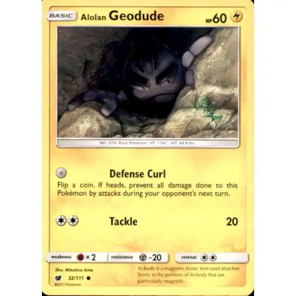 Pokemon Sun & Moon Crimson Invasion Common Alolan Geodude #32
