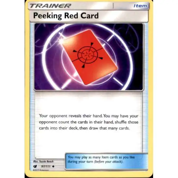 Pokemon Sun & Moon Crimson Invasion Uncommon Peeking Red Card #97