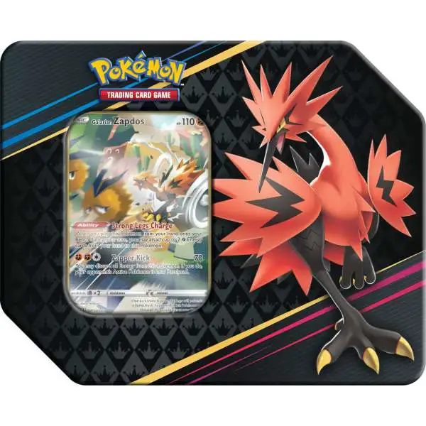 Pokemon Crown Zenith Galarian Zapdos Tin Set [5 Booster Packs & Promo Card]