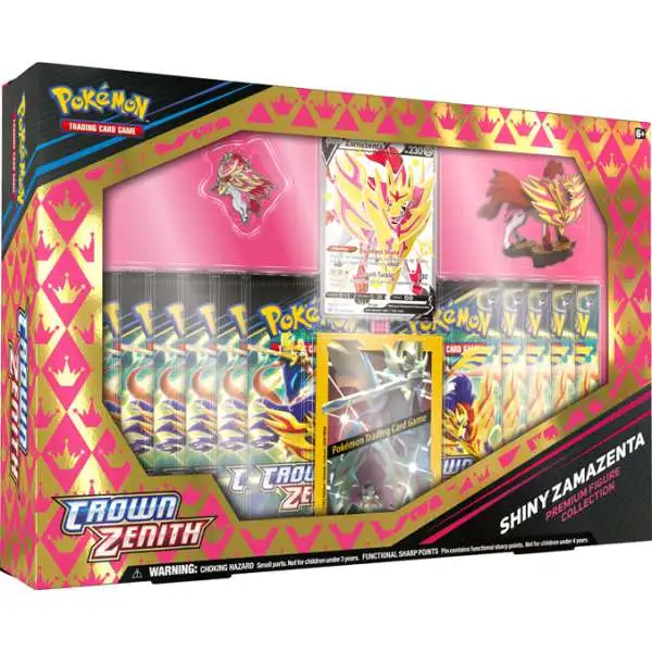 Pokemon Crown Zenith Shiny Zamazenta V Premium Figure Collection [11 Booster Packs, Foil Promo Card, Figure, Pin, 65 Card Sleeves & More]