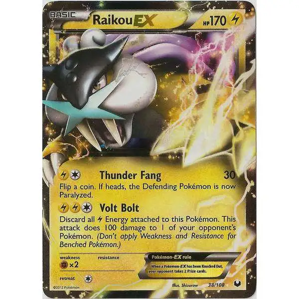 Pokemon Trading Card Game Black & White Dark Explorers Ultra Rare Raikou EX #38