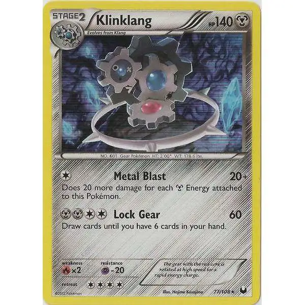 Pokemon Trading Card Game Black & White Dark Explorers Rare Holo Klinklang #77