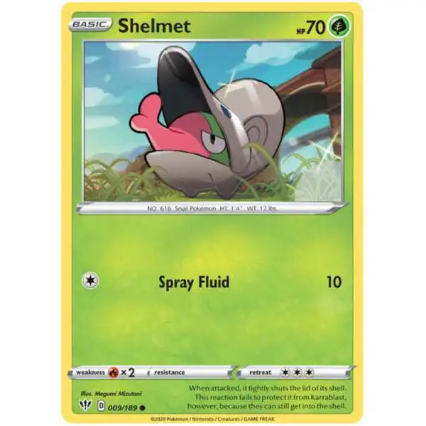 Pokemon Trading Card Game Sword & Shield Darkness Ablaze Common Shelmet #9