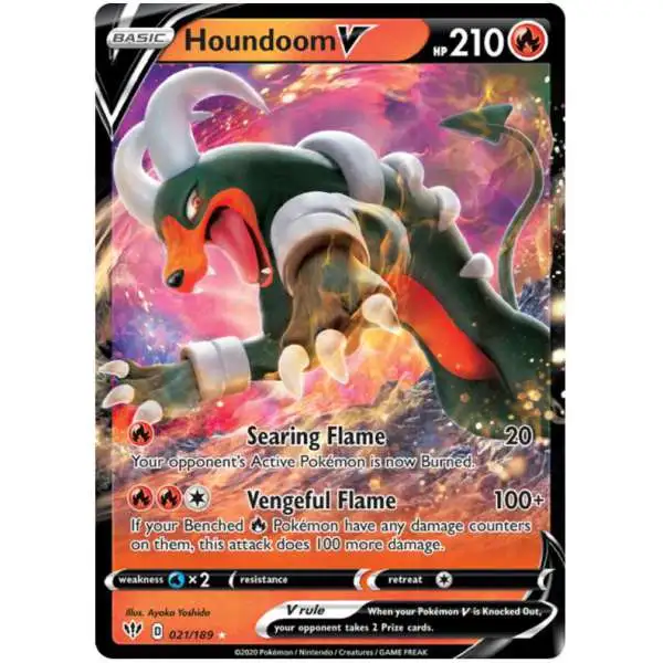 Pokemon Trading Card Game Sword & Shield Darkness Ablaze Ultra Rare Houndoom V #21