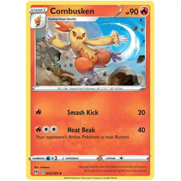 Pokemon Trading Card Game Sword & Shield Darkness Ablaze Uncommon Combusken #23