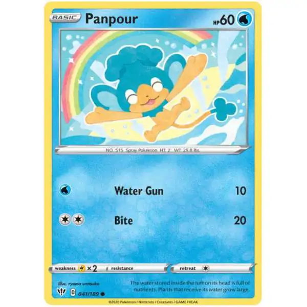 Pokemon Trading Card Game Sword & Shield Darkness Ablaze Common Panpour #41