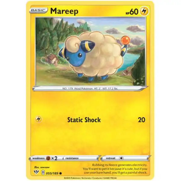 Pokemon Trading Card Game Sword & Shield Darkness Ablaze Common Mareep #55