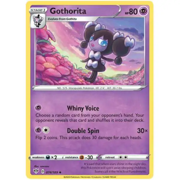 Pokemon Trading Card Game Sword & Shield Darkness Ablaze Uncommon Gothorita #74