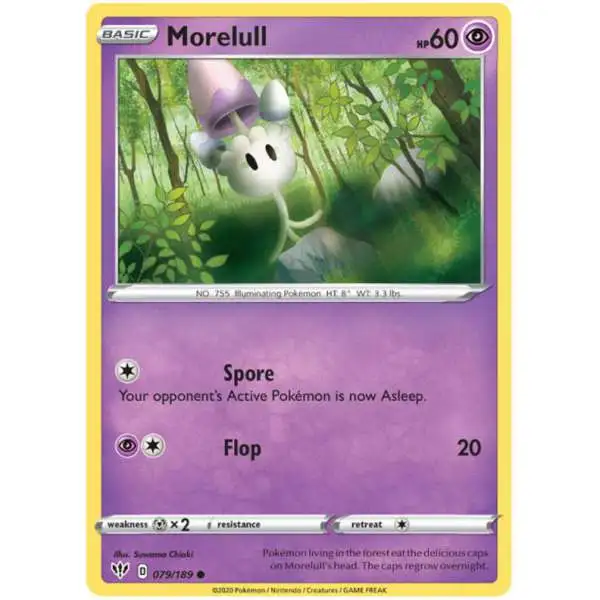 Pokemon Trading Card Game Sword & Shield Darkness Ablaze Common Morelull #79