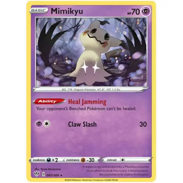 Pokemon Trading Card Game Sword & Shield Darkness Ablaze Rare Mimikyu #81