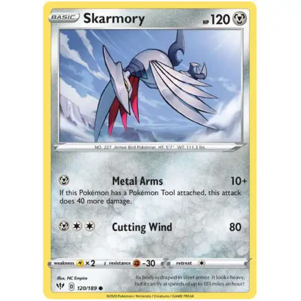Pokemon Trading Card Game Sword & Shield Darkness Ablaze Common Skarmory #120