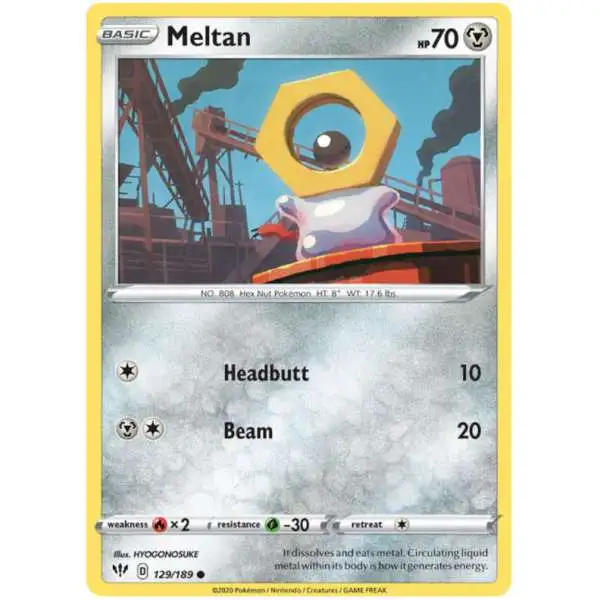 Pokemon Trading Card Game Sword & Shield Darkness Ablaze Common Meltan #129