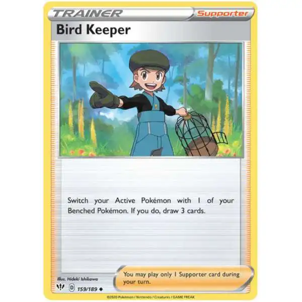 Pokemon Trading Card Game Sword & Shield Darkness Ablaze Uncommon Bird Keeper #159