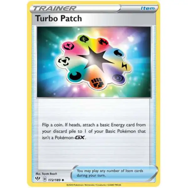Pokemon Trading Card Game Sword & Shield Darkness Ablaze Uncommon Turbo Patch #172