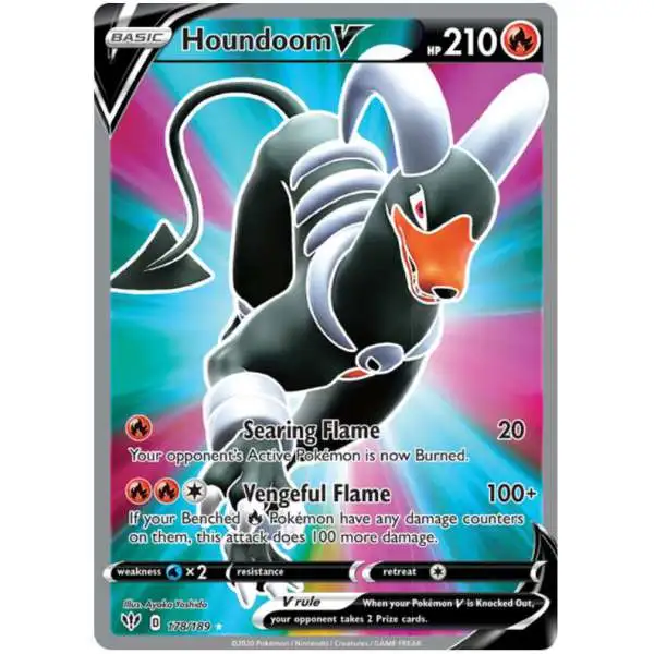 Pokemon Trading Card Game Sword & Shield Darkness Ablaze Ultra Rare Houndoom V #178