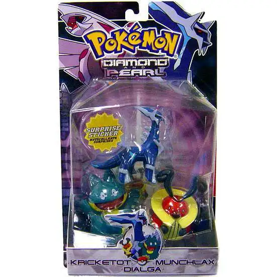 Pokemon Diamond & Pearl Series 2 Dialga, Munchlax & Kricketot Figure 3-Pack