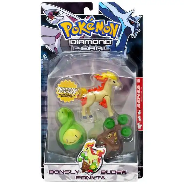Pokemon Diamond & Pearl Series 2 Bonsly, Budew & Ponyta Figure 3-Pack