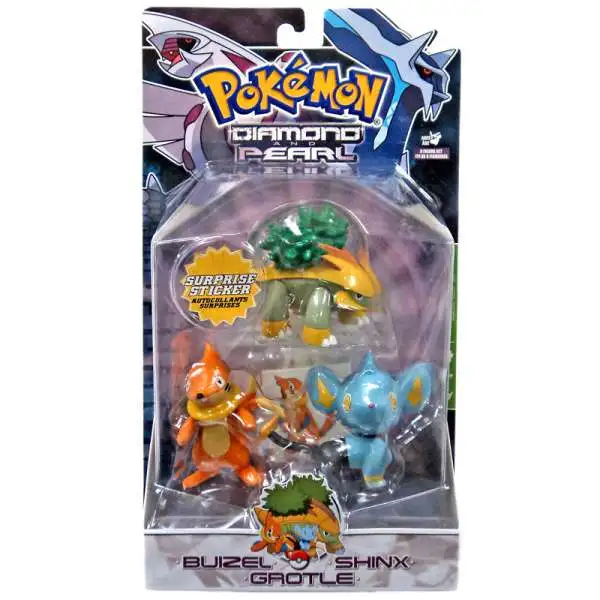 Pokemon Diamond & Pearl Series 3 Buizel, Shinx & Grotle Figure 3-Pack
