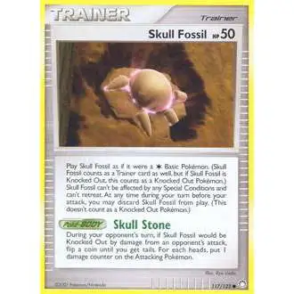 Pokemon Diamond & Pearl Mysterious Treasures Common Skull Fossil #117