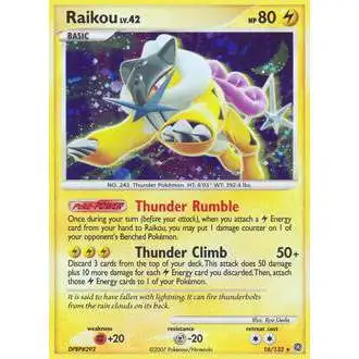 Pokemon Diamond & Pearl Secret Wonders Rare Raikou #16 [Reverse Foil] [Lightly Played]