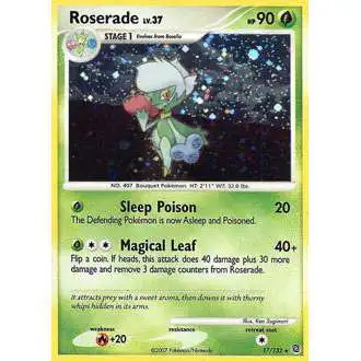 Pokemon Diamond & Pearl Secret Wonders Rare Roserade #17 [Heavily Played]