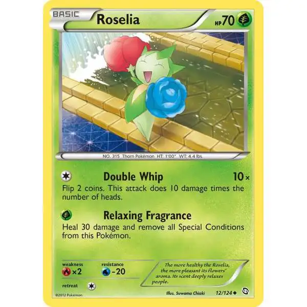 Pokemon Black & White Dragons Exalted Uncommon Roselia #12 [Reverse Holofoil]