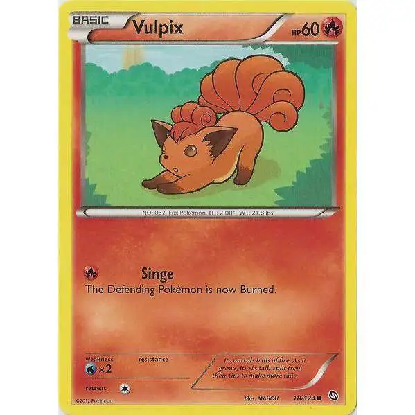 Pokemon Black & White Dragons Exalted Common Vulpix #18 [Reverse Holo] [Moderately Played]