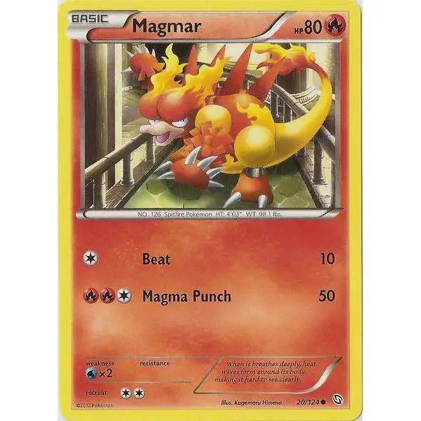 Pokemon Black & White Dragons Exalted Common Magmar #20 [Reverse Holo] [Damage]