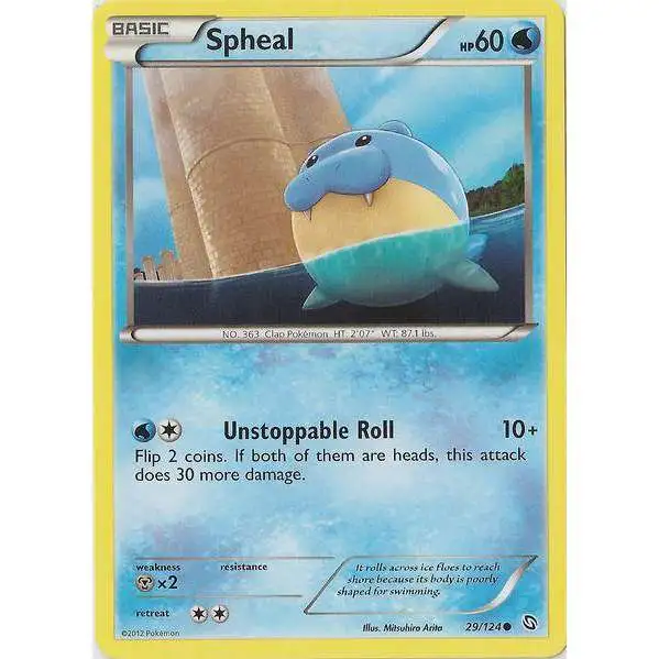 Pokemon Black & White Dragons Exalted Common Spheal #29 [Reverse Holo] [Moderately Played]