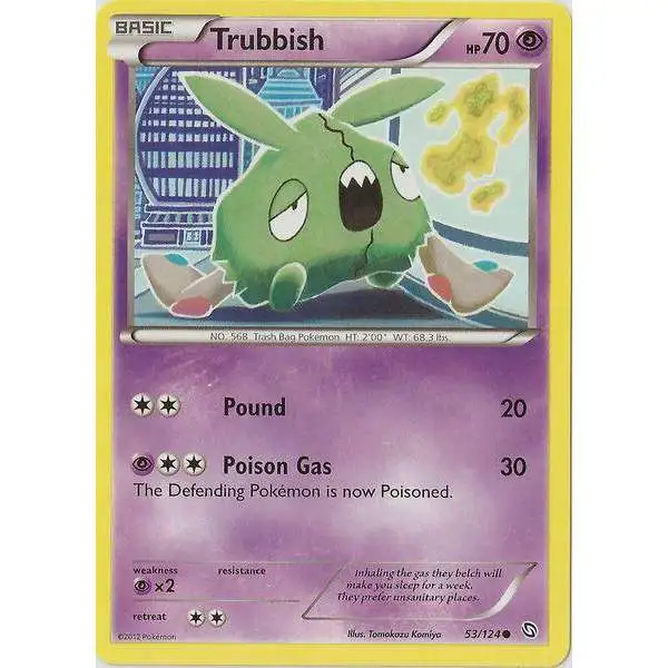Pokemon Black & White Dragons Exalted Common Trubbish #53 [Reverse Holo] [Damaged]