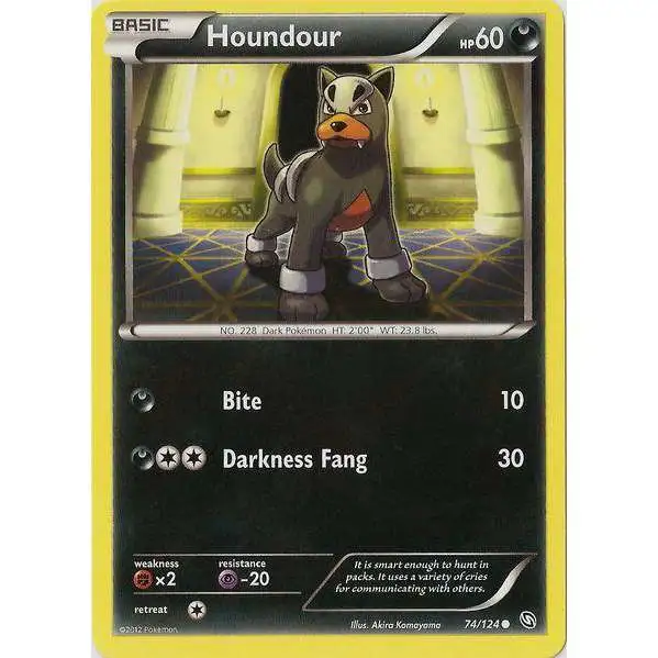 Pokemon Black & White Dragons Exalted Common Houndour #74