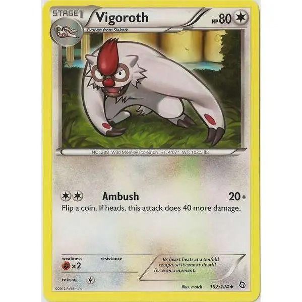 Pokemon Black & White Dragons Exalted Uncommon Vigoroth #102