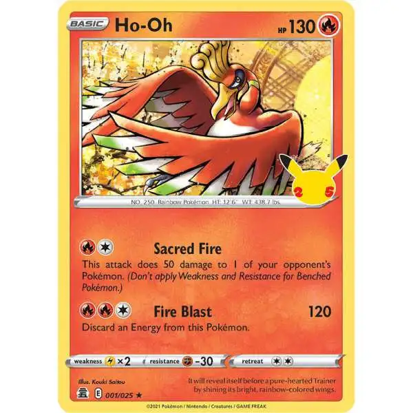 Pokemon Trading Card Game Celebrations Holo Rare Ho-Oh #1 [Lightly Played]