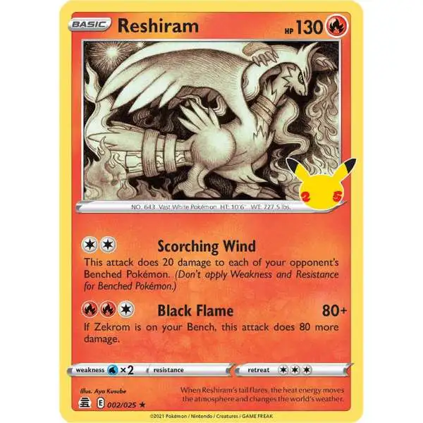 Pokemon Trading Card Game Celebrations Holo Rare Reshiram #2
