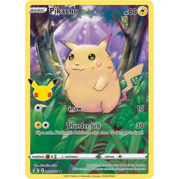 Pokemon Trading Card Game Celebrations Holo Rare Pikachu #5 [Heavily Played]