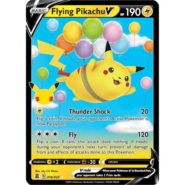 Pokemon Trading Card Game Celebrations Ultra Rare Flying Pikachu V #6 [Lightly Played]