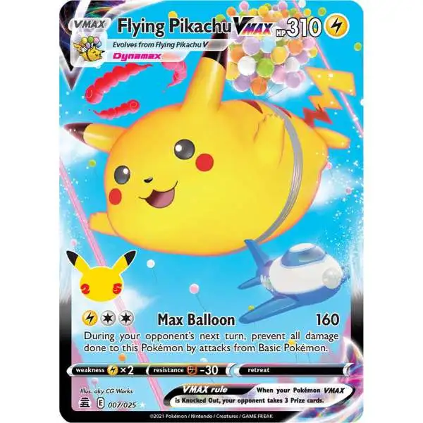 Pokemon Trading Card Game Celebrations Ultra Rare Flying Pikachu VMAX #7
