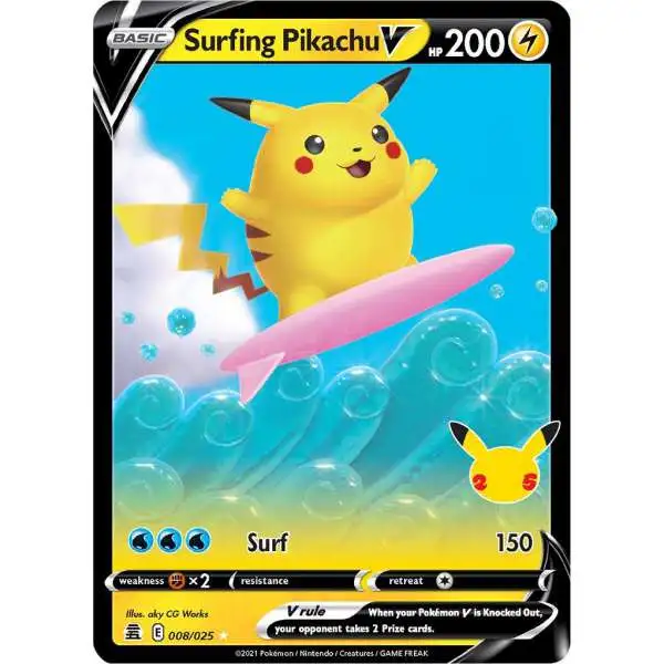 Pokemon Trading Card Game Celebrations Ultra Rare Surfing Pikachu V #8