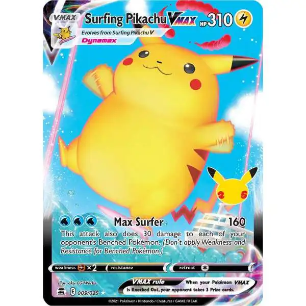 Pokemon Trading Card Game Celebrations Ultra Rare Surfing Pikachu VMAX #9