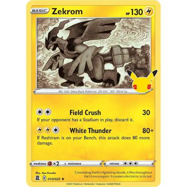 Pokemon Trading Card Game Celebrations Holo Rare Zekrom #10