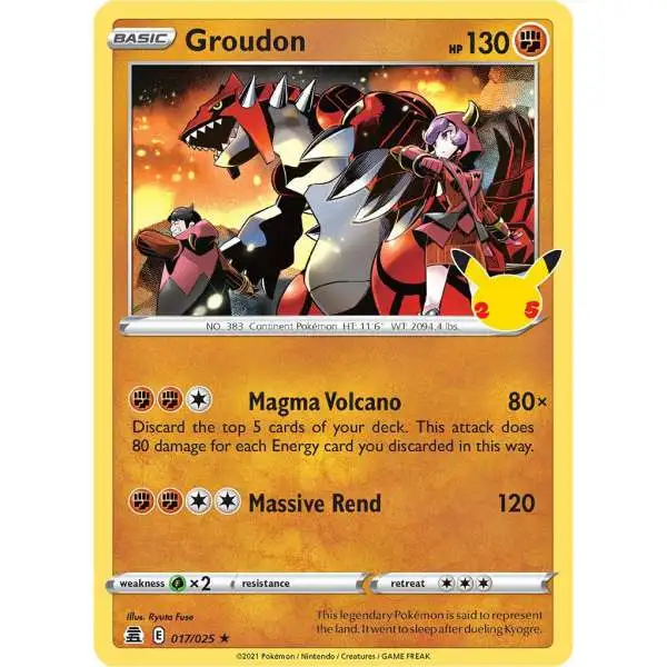 Pokemon Trading Card Game Celebrations Holo Rare Groudon #17