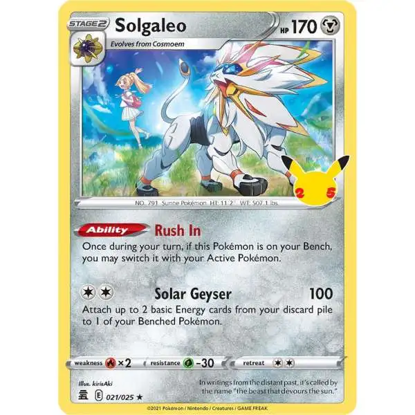 Pokemon Trading Card Game Celebrations Holo Rare Solgaleo #21