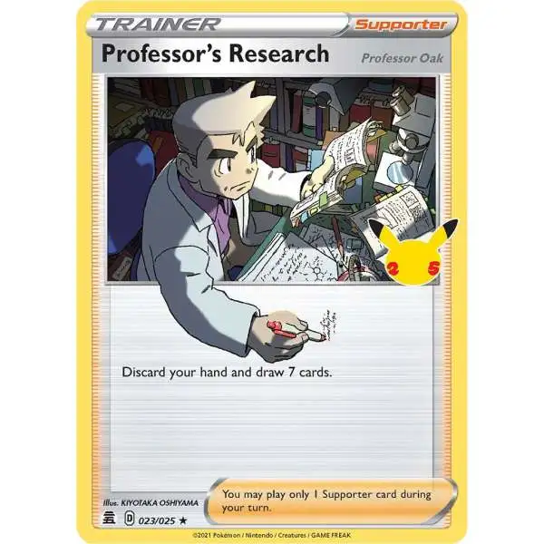 Pokemon Trading Card Game Celebrations Holo Rare Professor's Research #23 [Oak]