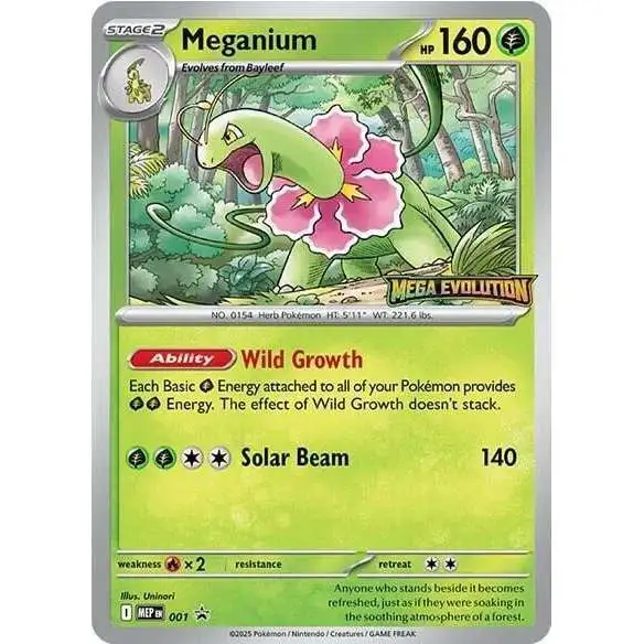 Pokemon Trading Card Game ME01: Mega Evolution Promo Meganium #10 [Mega Evolution Stamp]