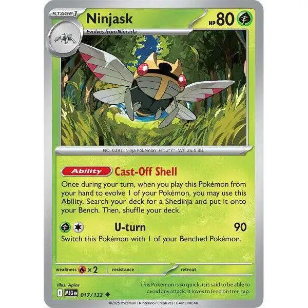 Pokemon Trading Card Game ME01: Mega Evolution Uncommon Ninjask #17
